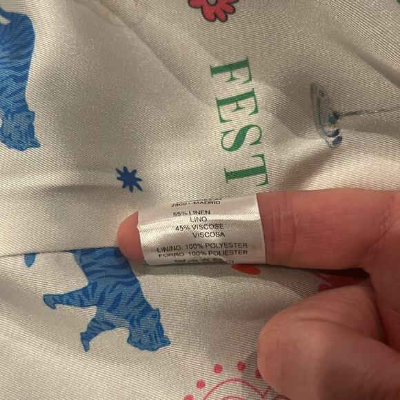 Vilagallo linen blend blazer navy sz 10 EU 44 - Picture 7 of 7